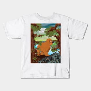 Cute Bear in the Woods Kids T-Shirt